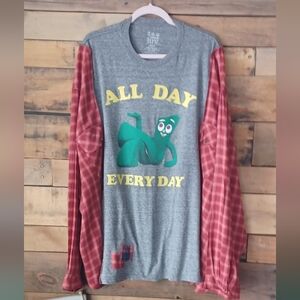 Upcycled Gumby 'All Day Every Day' Graphic T-shirt